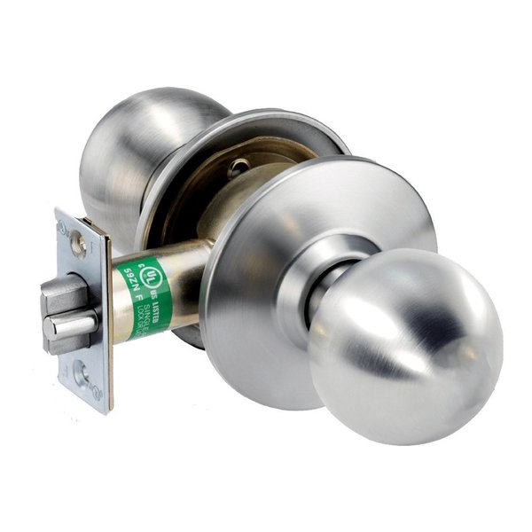 Arrow Grade 1 Privacy Cylindrical Lock, Ball Knob, Non-Keyed, Satin Stainless Steel Finish, Non-handed HK02-BB-630